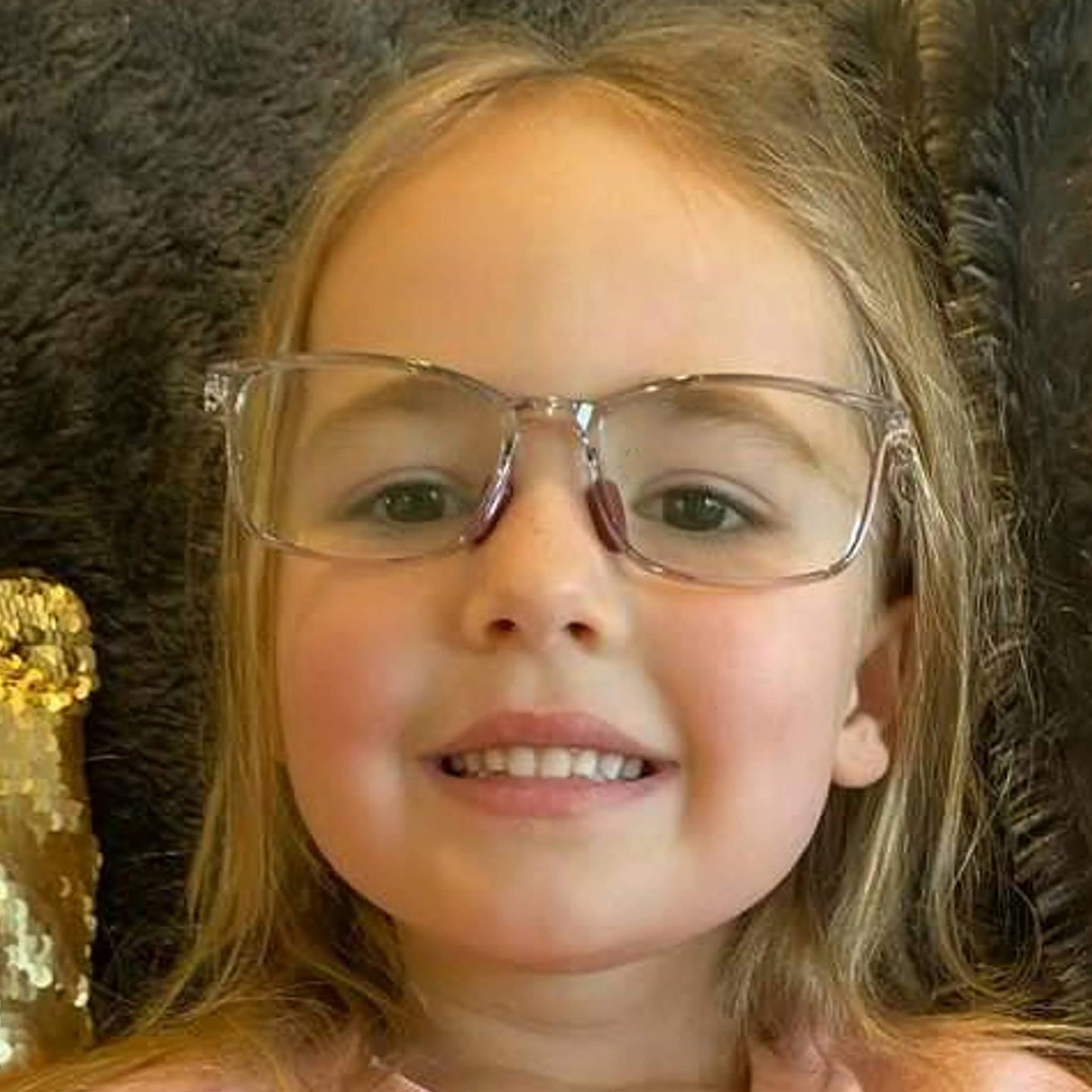 Noura Kids 4 to 7 Years Old Blue Light Blocking Glasses in Adjustable Pink Frame
