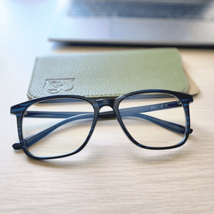 BproAB - Blue Light Blocking Glasses - Blue Accent Black Frame-Lifestyle