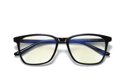 Bprotectedstore BproAB Glossy Black Blue Light Glasses - Stylish Comfort for Everyday Wear-Facing