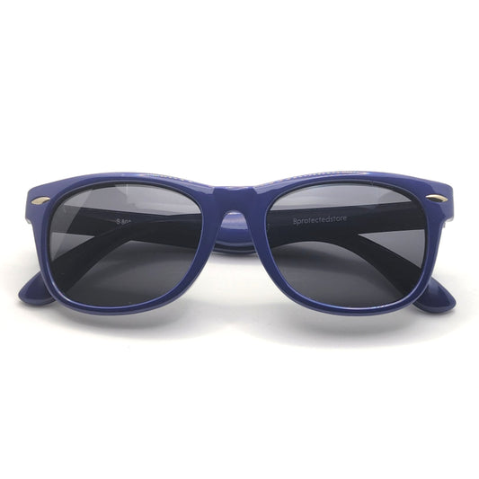 Bprotectedstore Flex Navy Blue Children Polarized Sunglasses - Stylish and Safe Eyewear for Children-Facing