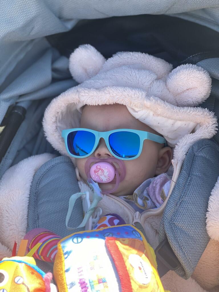 Bprotectedstore Mina Turquoise Infant Polarized Shades - Cute and Protective Eyewear for Little Ones-Lifestyle