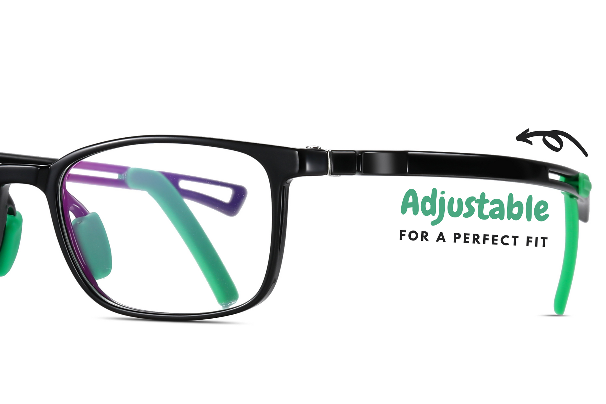 Bprotectedstore Noura Black Kids Blue Light Blocking Glasses-Adjustable_Frame