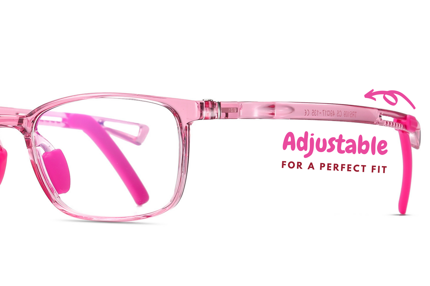 Bprotectedstore Noura Pink Kids Blue Light Blocking Glasses-AdjustableFrame