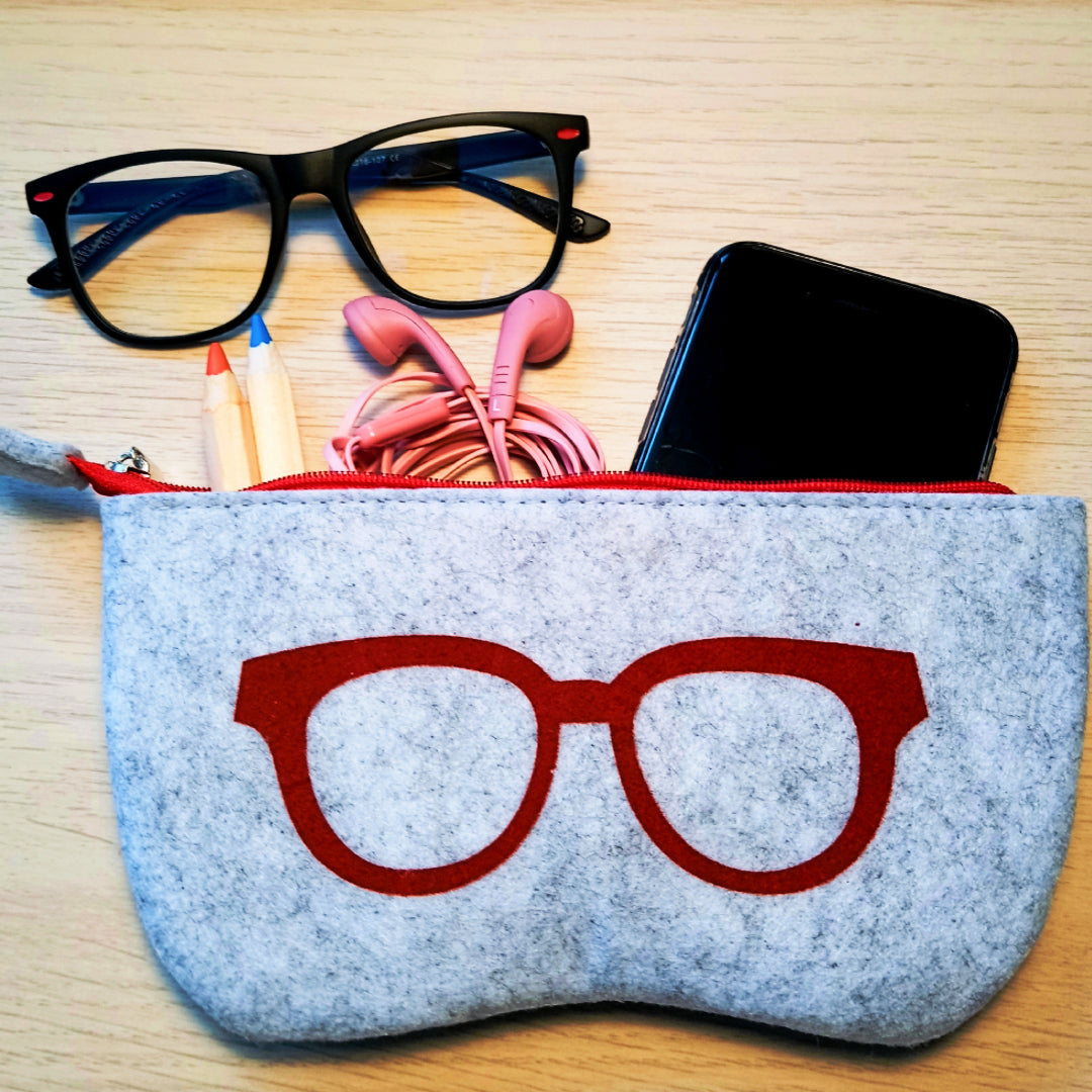 Bprotectedstore Tut Black Frame with Red Accents Kids Blue Light Blocking Glasses-Lifestyle