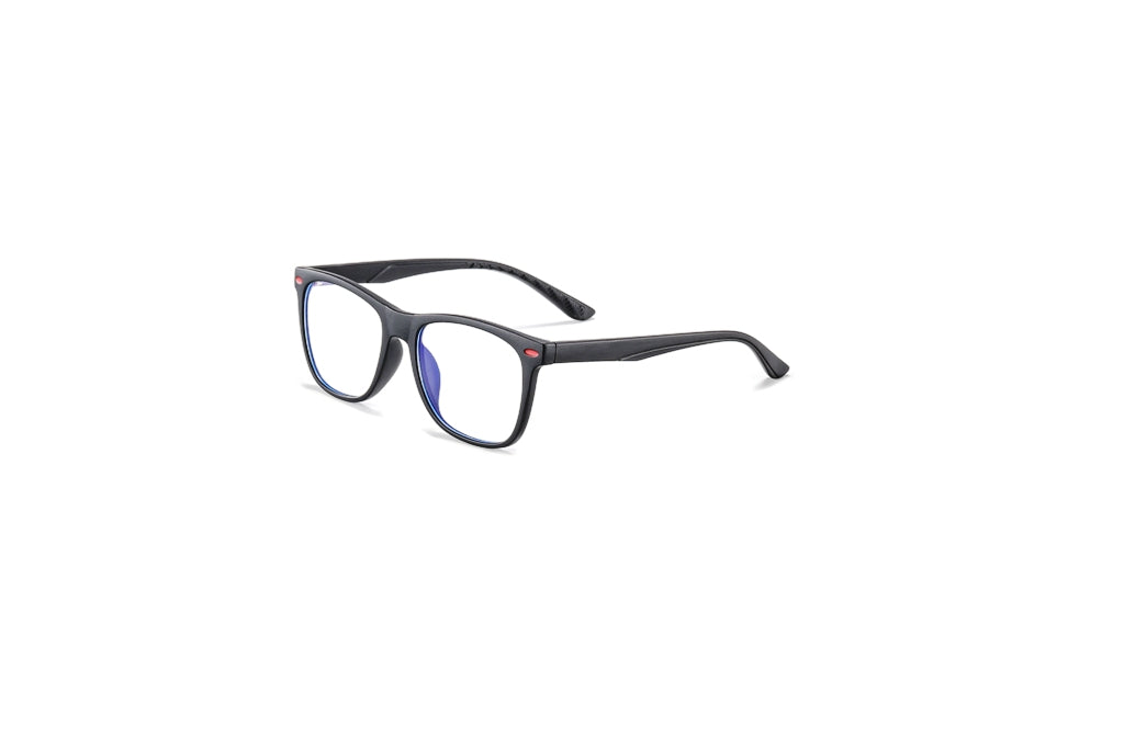 Bprotectedstore Tut Black Frame with Red Accents Kids Blue Light Blocking Glasses-Side