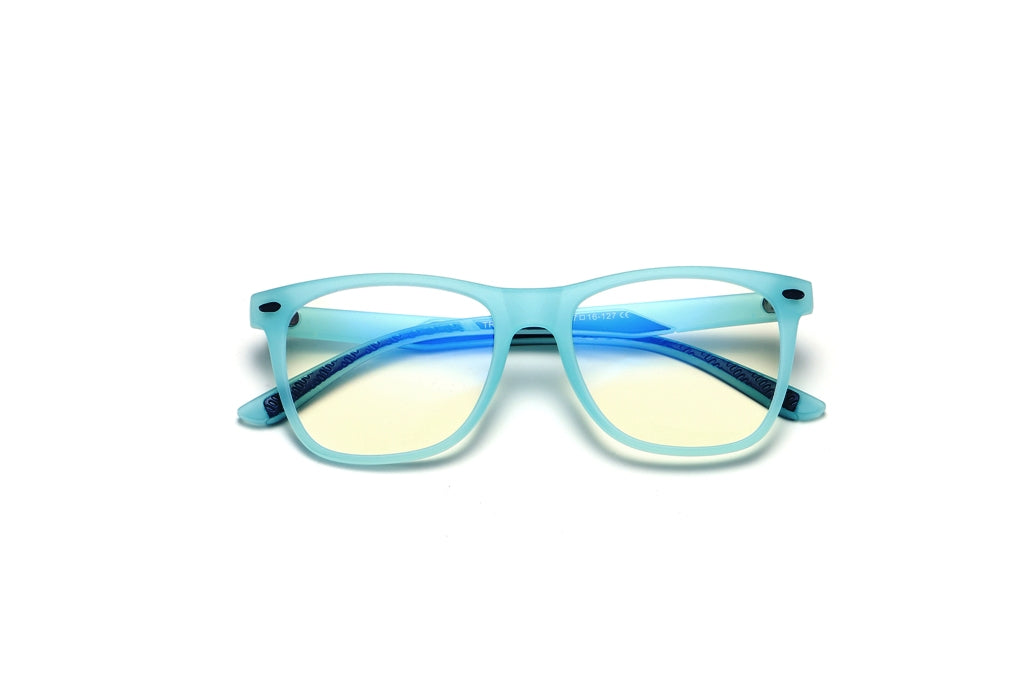 Bprotectedstore Tut Turquoise Kids Blue Light Filter Glasses-Facing